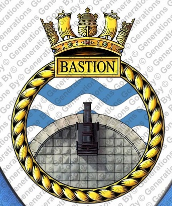 Coat of arms (crest) of the HMS Bastion, Royal Navy