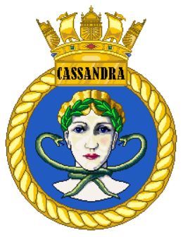 Coat of arms (crest) of the HMS Cassandra, Royal Navy