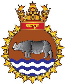 Coat of arms (crest) of the INS Brahmaputra, Indian Navy