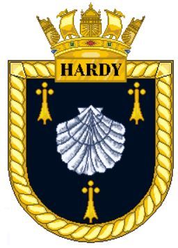 Coat of arms (crest) of the HMS Hardy, Royal Navy
