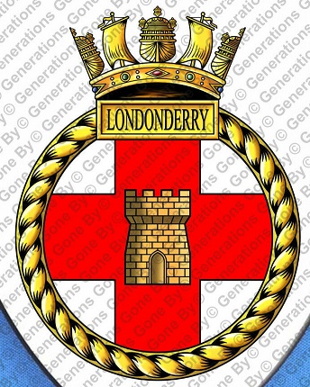 Coat of arms (crest) of the HMS Londonderry, Royal Navy