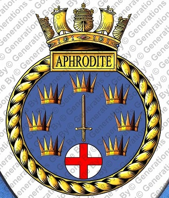 Coat of arms (crest) of the HMS Aphrodite, Royal Navy