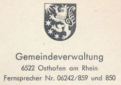 Wppen von Osthofen/Arms of Osthofen
