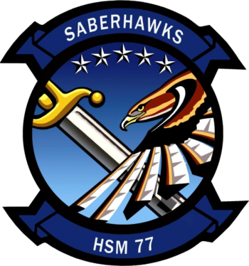 Coat of arms (crest) of the Helicopter Maritime Strike Squadron 77 (HSM-77) Saberhawks, US Navy