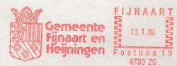 Wapen van Fijnaart en Heijningen/Arms (crest) of Fijnaart en Heijninge>Poststempel 1989