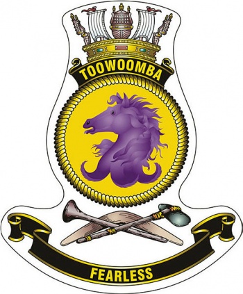 Coat of arms (crest) of the HMAS Toowoomba, Royal Australian Navy