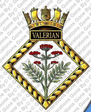 Coat of arms (crest) of the HMS Valerian, Royal Navy