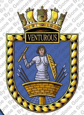 Coat of arms (crest) of the HMS Ventourous, Royal Navy