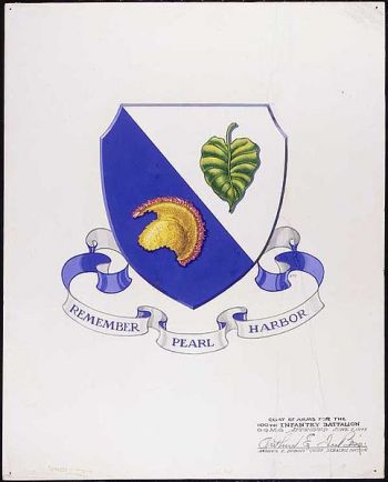 Coat of arms (crest) of the 100th Infantry Battalion, US Army