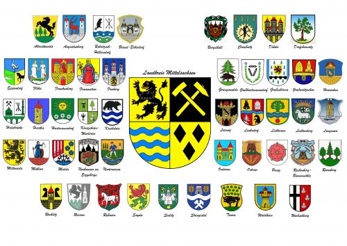 Arms in the Mittelsachsen District