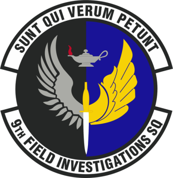 Coat of arms (crest) of the 9th Field Investigations Squadron, US Air Force