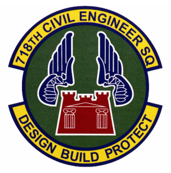 Coat of arms (crest) of the 718th Civil Engineer Squadron, US Air Force