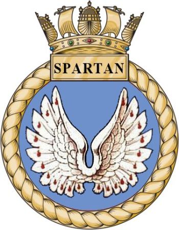 Coat of arms (crest) of the HMS Spartan, Royal Navy