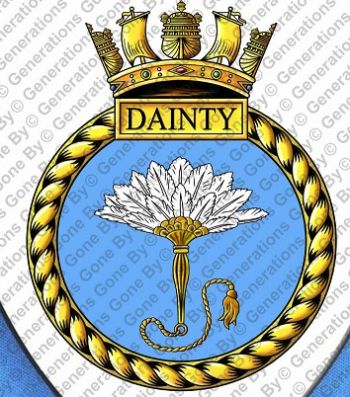 Coat of arms (crest) of the HMS Dainty, Royal Navy
