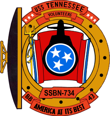 Coat of arms (crest) of the Submarine USS Tennessee (SSBN-734)