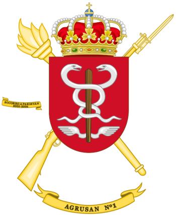 Coat of arms (crest) of the 1st Army Health Services Grouping, Spanish Army