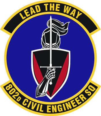 Coat of arms (crest) of the 802nd Civil Engineer Squadron, US Air Fore