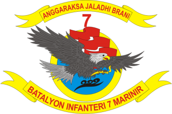 Coat of arms (crest) of the 7th Marine Infantry Battalion, Indonesian Marine Corps