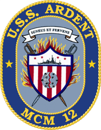 Coat of arms (crest) of the Mine Countermeasures Ship USS Ardent