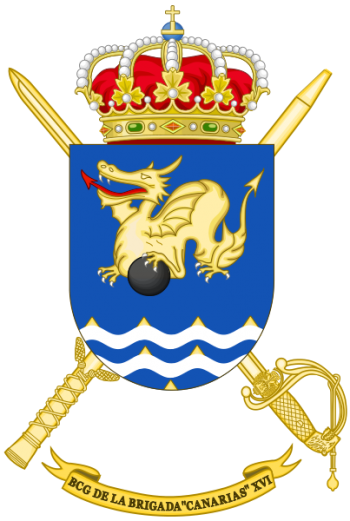 Coat of arms (crest) of the Brigade Canarias XVI Headquarters Battalion, Spanish Army