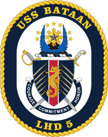 Coat of arms (crest) of the Landing Helicopter Dock USS Bataan (LHD-5)