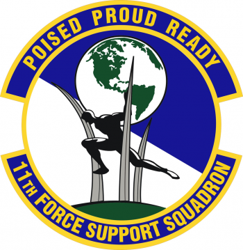 Coat of arms (crest) of the 11th Force Support Squadron, US Air Force