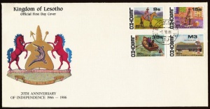 Coat of arms (crest) of Lesotho (stamps)