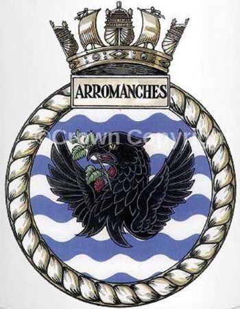 Coat of arms (crest) of the HMS Arromanches, Royal Navy