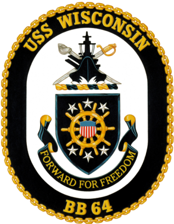 Coat of arms (crest) of the Battleship USS Wisconsin