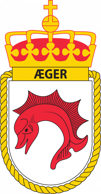 Coat of arms (crest) of the Corvette KNM Æger (P951 later F311), Norwegian Navy