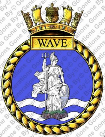 Coat of arms (crest) of the HMS Wave, Royal Navy