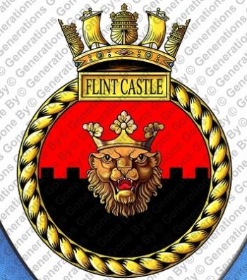 Coat of arms (crest) of the HMS Flint Castle, Royal Navy