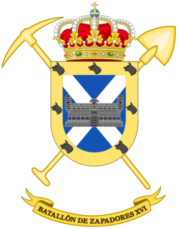 Coat of arms (crest) of the Sapper Battalion XVI, Spanish Army