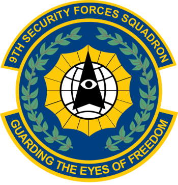 Coat of arms (crest) of the 9th Security Forces Squadron, US Air Force