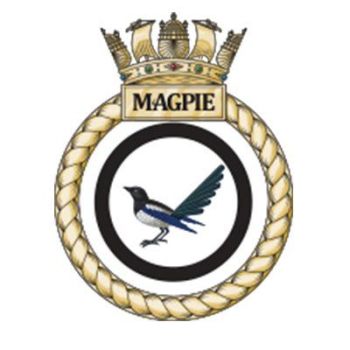 Coat of arms (crest) of the HMS Magpie, Royal Navy
