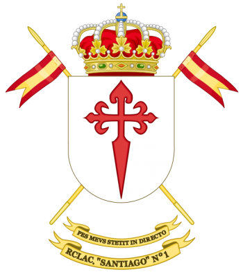 Coat of arms (crest) of the Light Armoured Cavalry Regiment Santiago No 1, Spanish Army