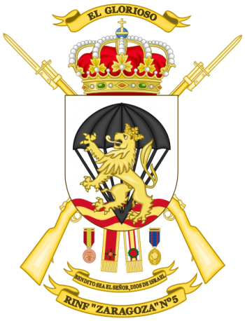 Coat of arms (crest) of Infantry Regiment Zaragoza No 5, Spanish Army