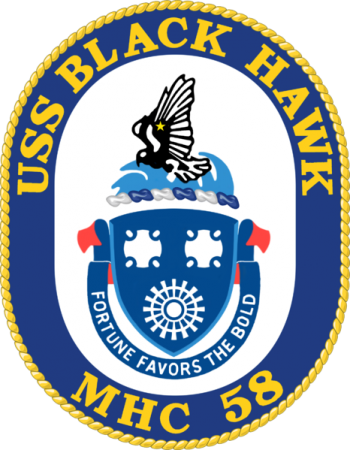 Coat of arms (crest) of the Mine Hunter USS Black Hawk (MHC-58)