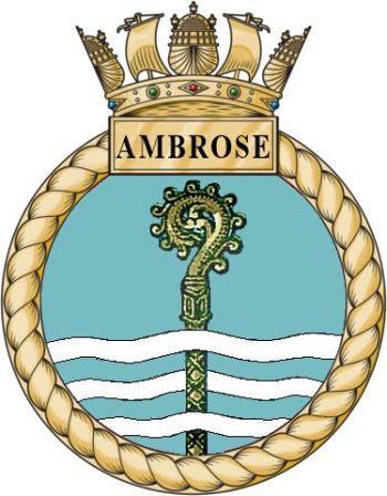 Coat of arms (crest) of the HMS Ambrose, Royal Navy