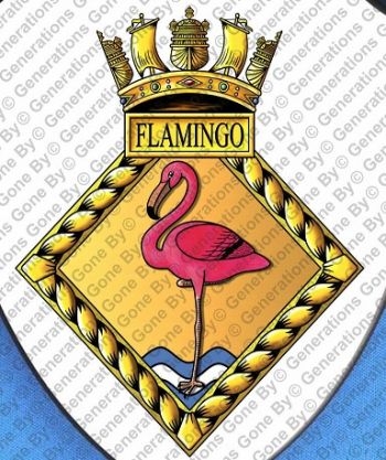 Coat of arms (crest) of the HMS Flamingo, Royal Navy