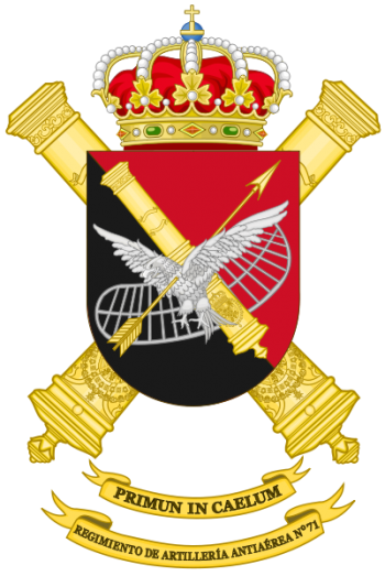 Coat of arms (crest) of the 71st Air Defence Artillery Regiment, Spanish Army