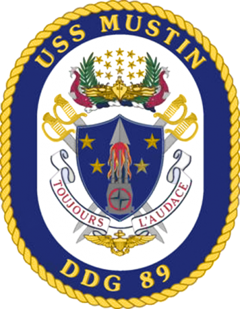 Coat of arms (crest) of the Destroyer USS Mustin