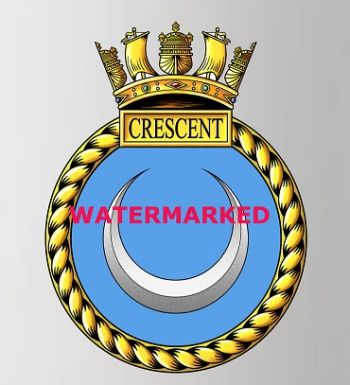 Coat of arms (crest) of the HMS Crescent, Royal Navy