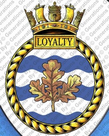 Coat of arms (crest) of the HMS Loyalty, Royal Navy