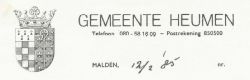 Wapen van Heumen/Arms (crest) of Heumen