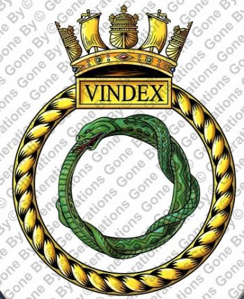 Coat of arms (crest) of the HMS Vindex, Royal Navy