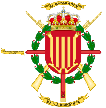 Coat of arms (crest) of Infantry Regiment La Reina No 2, Spanish Army