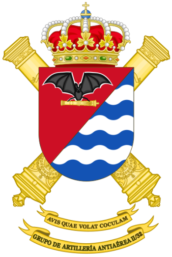 Coat of arms (crest) of the Air Defence Artillery Group II-32, Spanish Army