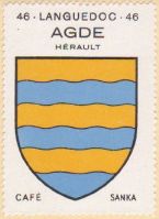 Blason de Agde/Arms (crest) of AgdeThe arms in the Café Sanka album +/- 1932
