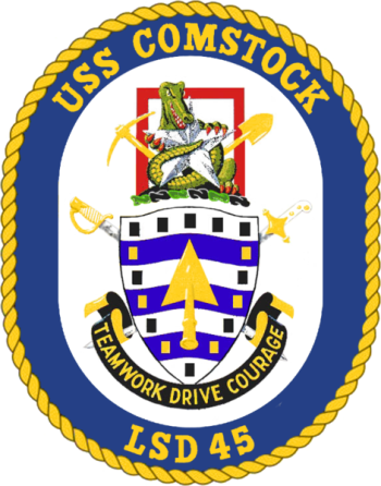 Coat of arms (crest) of the Dock Landing Ship USS Comstock (LSD-45)